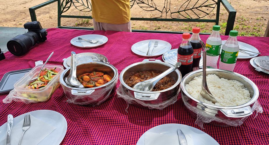 Voorbeeldlunch tijdens safari